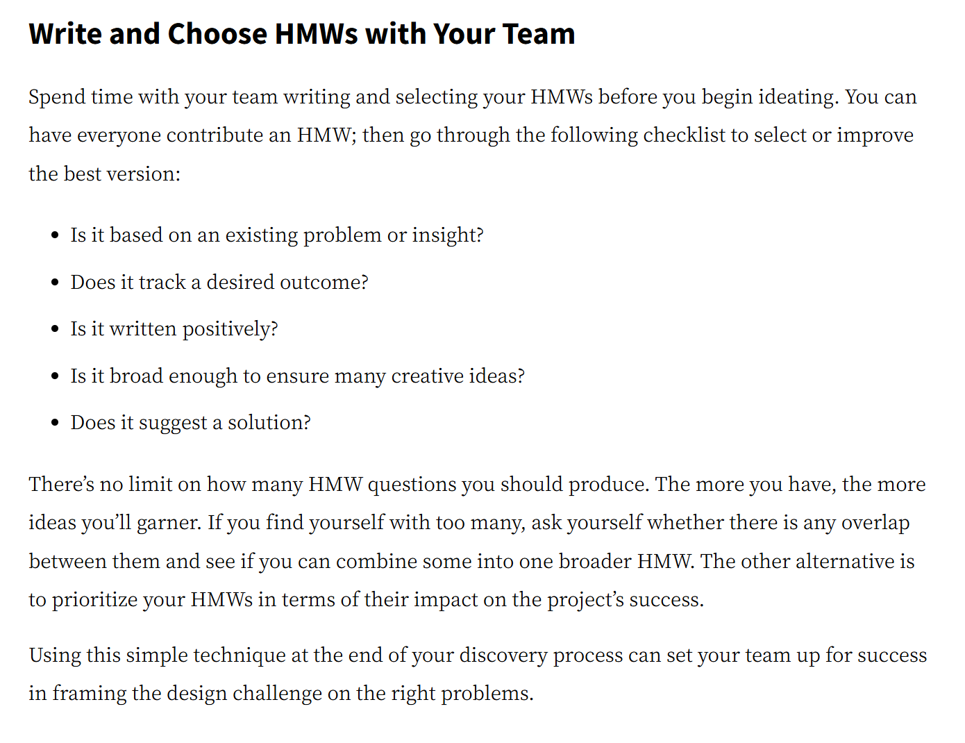 Some questions I can ask myself when creating HMI questions. 