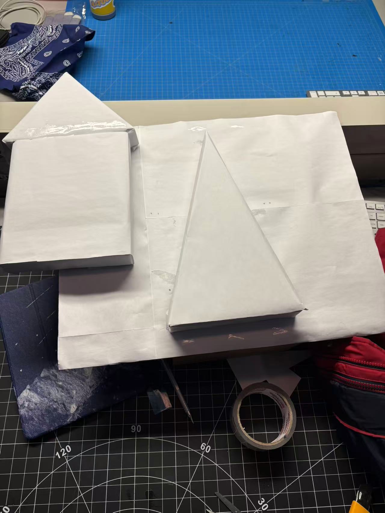 This prototype is built for the projection part. I used cardboard to build the structure and covered it with white paper.